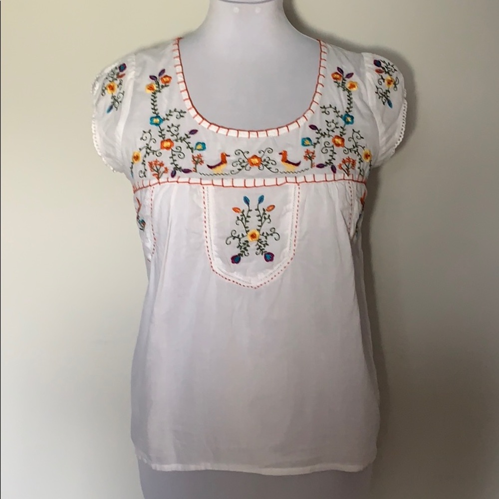 COPY - BILA BOHO EMBROIDERED TOP-STITCHED TOP SIZE L